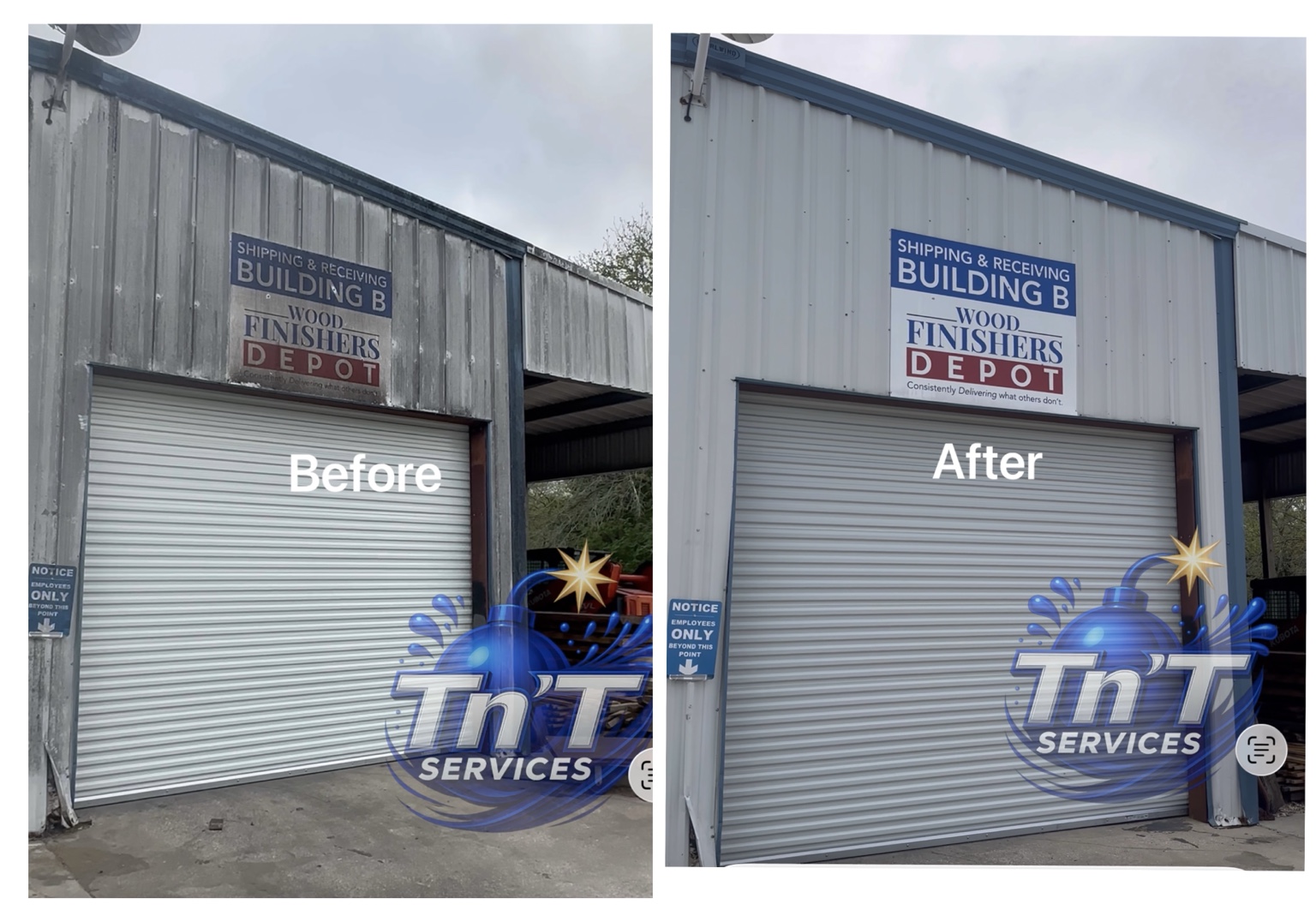 Commercial Building Soft Wash before and after