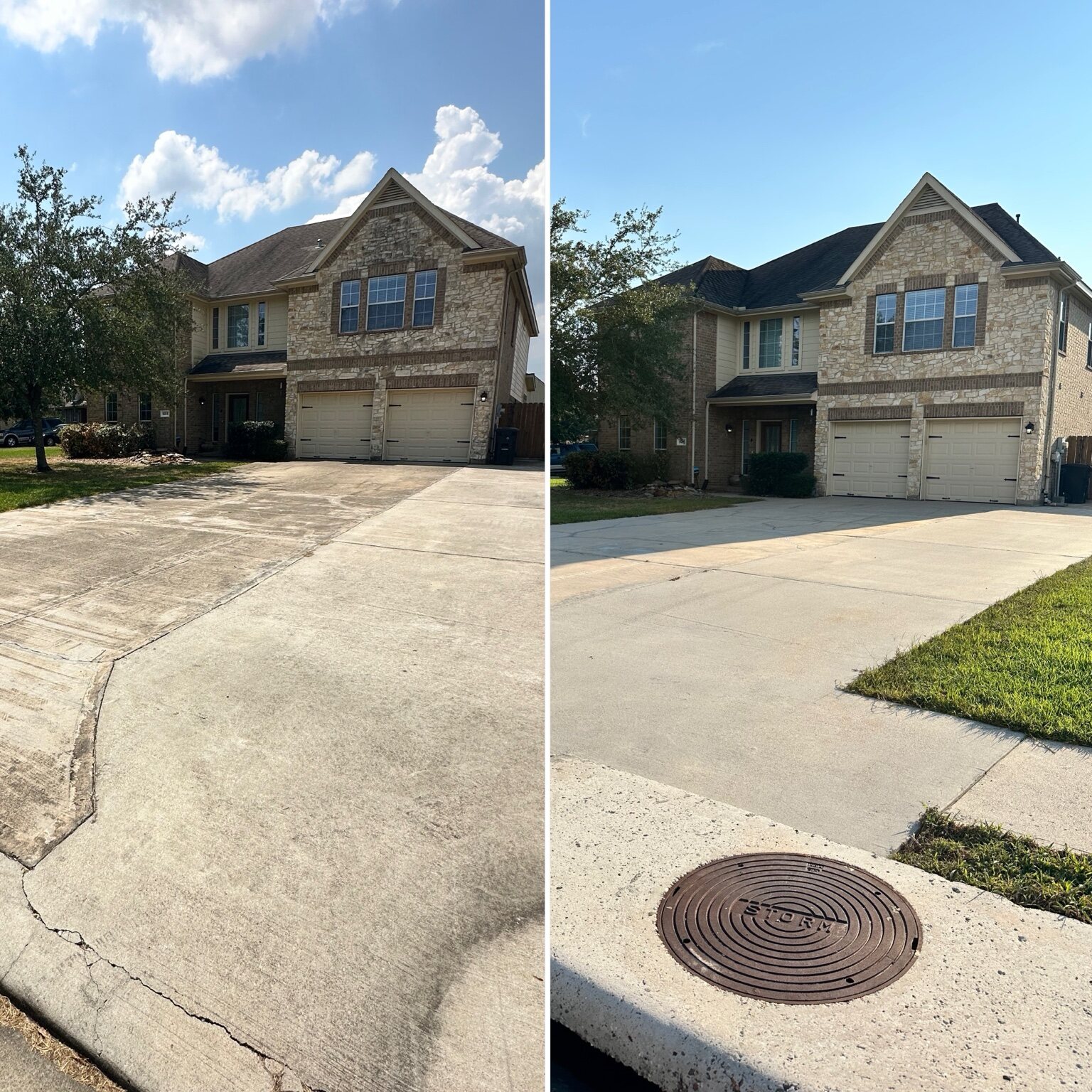 Driveway Cleaning before and after