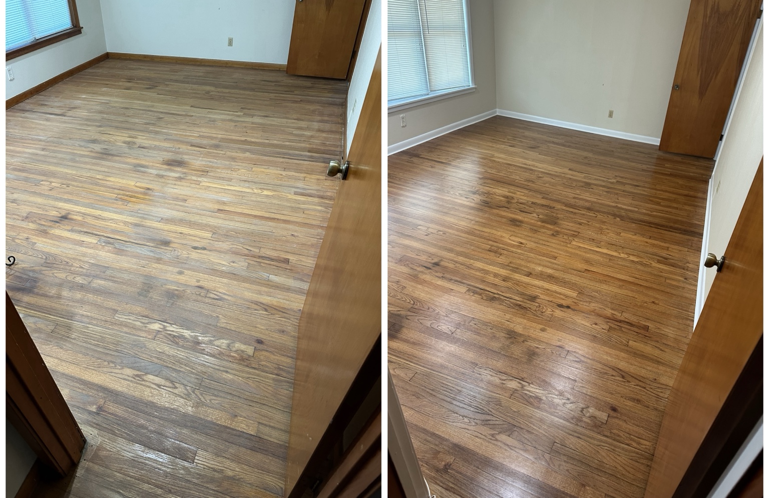 Hardwood Refinishing Before & After before and after